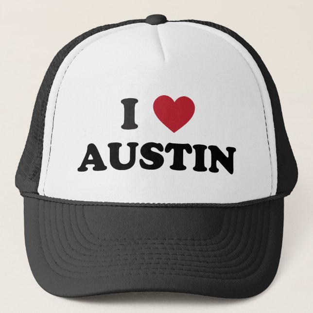 I Love Austin Trucker Hat (Front)