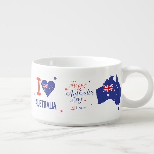 "I LOVE AUSTRALIA" Australia Day 26th January Bowl (Left)