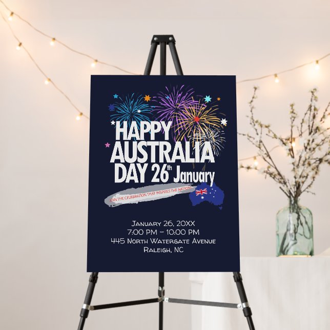 "I LOVE AUSTRALIA" Australia Day 26th January Foam Board (In Situ (Stand))