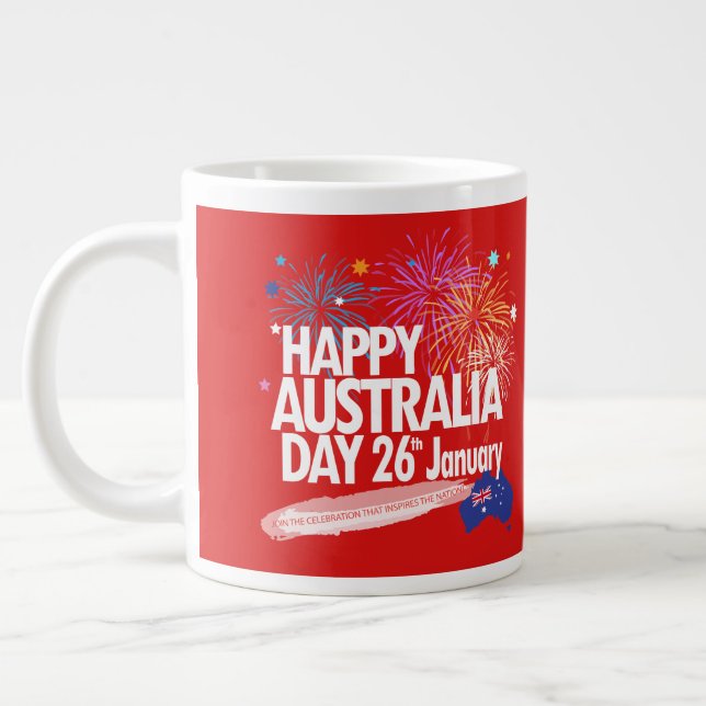 "I LOVE AUSTRALIA" Australia Day 26th January Giant Coffee Mug (Left)