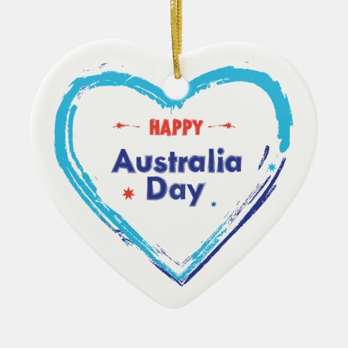 I LOVE AUSTRALIA Australia Day 26th January Mode Ceramic Ornament