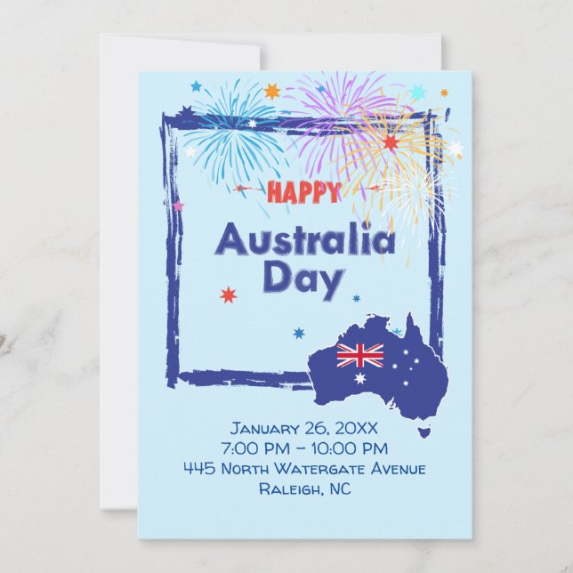 "I LOVE AUSTRALIA" Australia Day 26th January Save The Date (Front)