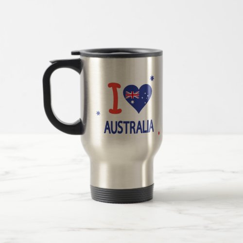 I LOVE AUSTRALIA Australia Day 26th January Travel Mug