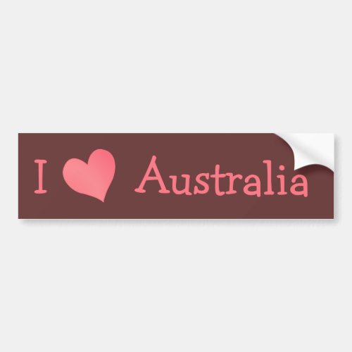 I Love Australia Bumper Sticker