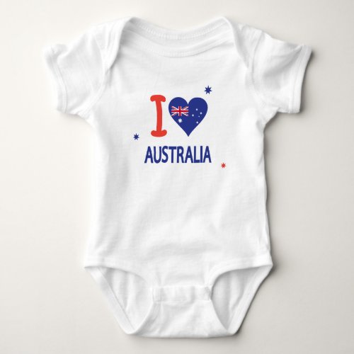 I LOVE AUSTRALIA Happy Australia Day 26th January Baby Bodysuit