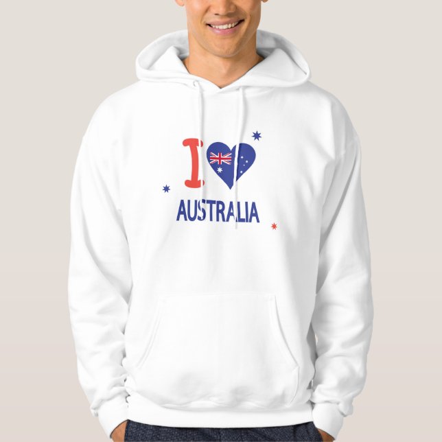 I LOVE AUSTRALIA Happy Australia Day 26th January Hoodie (Front)