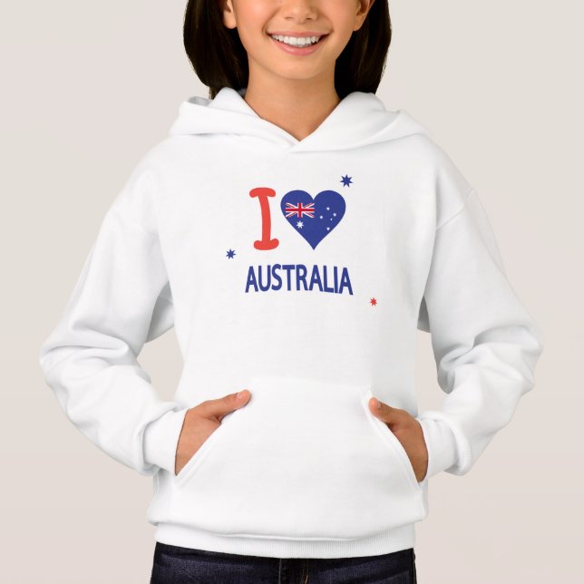 I LOVE AUSTRALIA Happy Australia Day 26th January Hoodie (Front)
