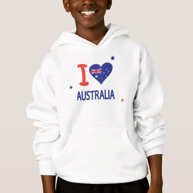 I LOVE AUSTRALIA Happy Australia Day 26th January Hoodie (Front)