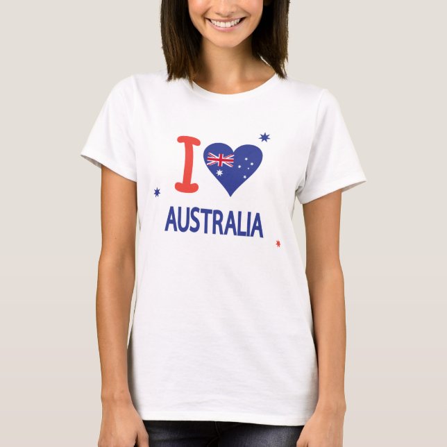 I LOVE AUSTRALIA Happy Australia Day  26th January T-Shirt (Front)