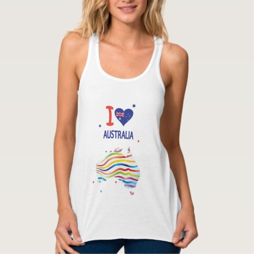 I LOVE AUSTRALIA Happy Australia Day  26th January Tank Top