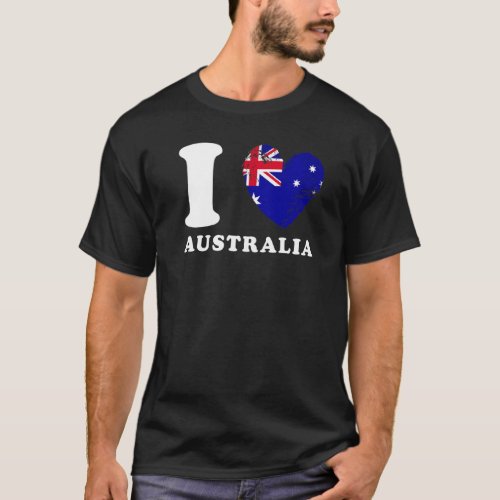 I Love Australia  Heart Flag Australia T_Shirt