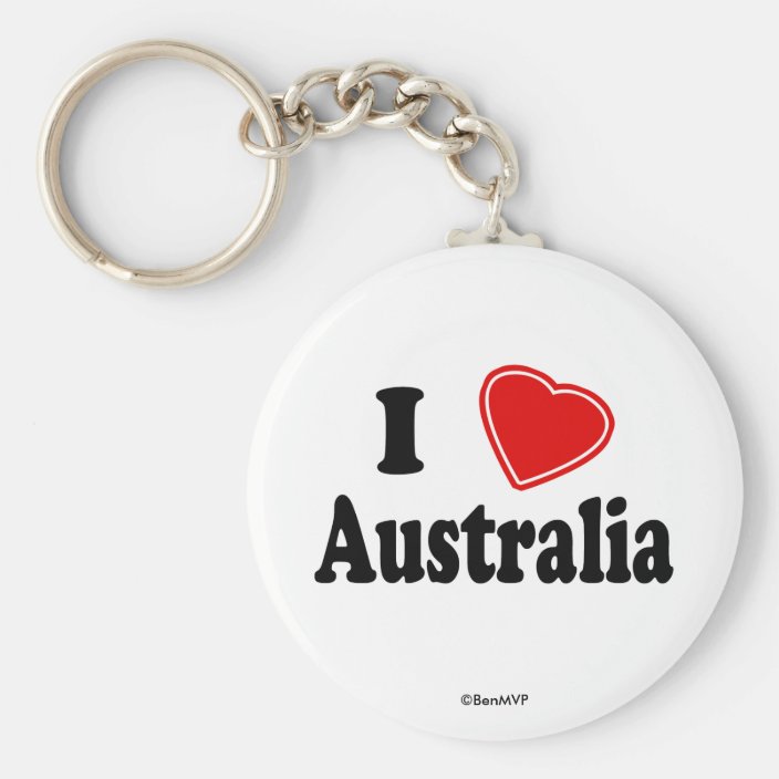 I Love Australia Keychain
