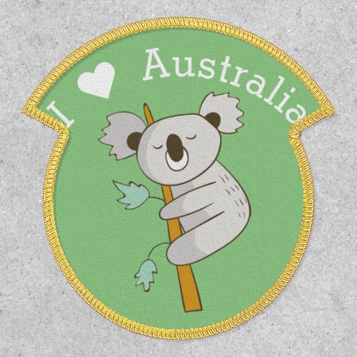 I Love Australia Koala Kids Iron On Patch