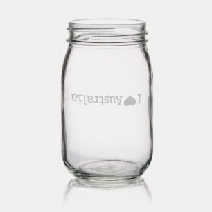 I Love Australia Mason Jar