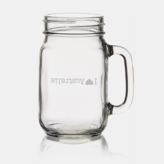 I Love Australia Mason Jar W/ Handle