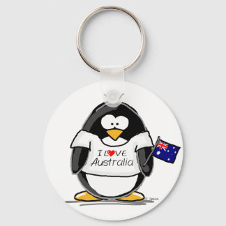 I Love Australia Penguin Keychain