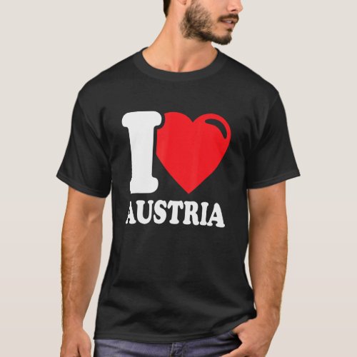 I Love Austria Homeland Austrian Flag T_Shirt