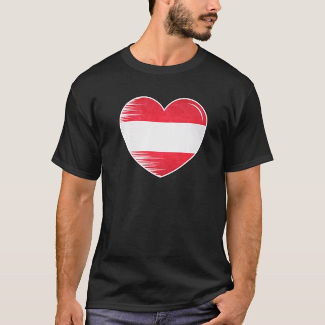 I Love Austria My Home My Country Heart Austria  8 T-Shirt (Front)