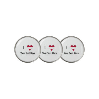 I Love (Austrian Flag Heart) Personalized Golf Ball Marker