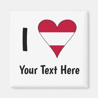 I Love (Austrian Flag Heart) Personalized Magnet