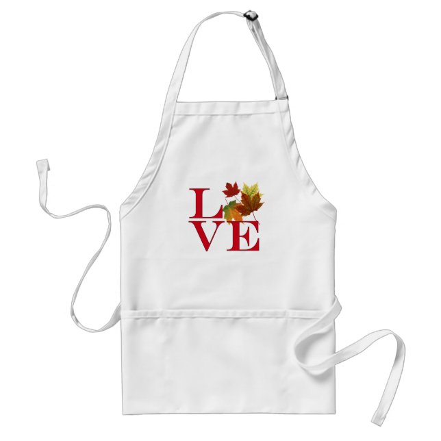I Love Autumn Adult Apron (Front)