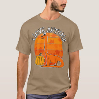 I Love Autumn Dinosaur, Fall Diplodocus, Autumn 20 T-Shirt