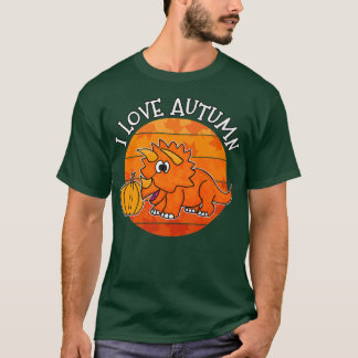 I Love Autumn Dinosaur, Fall Triceratops, Autumn 2 T-Shirt