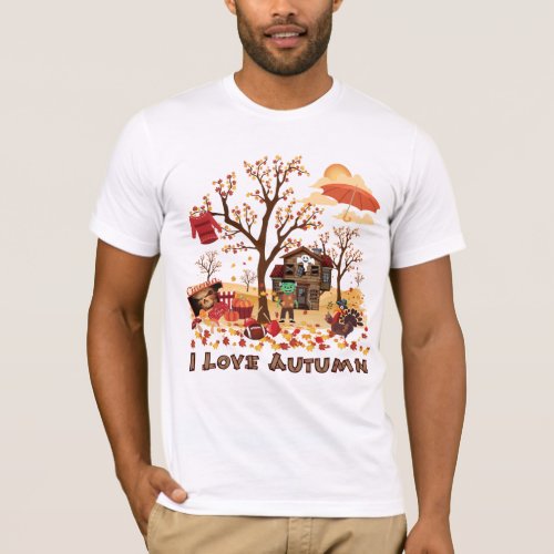 I Love Autumn _ Fall Scenery T_Shirt