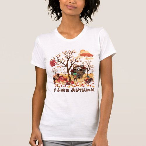 I Love Autumn _ Fall Scenery T_Shirt