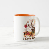 I Love Autumn - Fall Scenery Two-Tone Coffee Mug (Front Right)