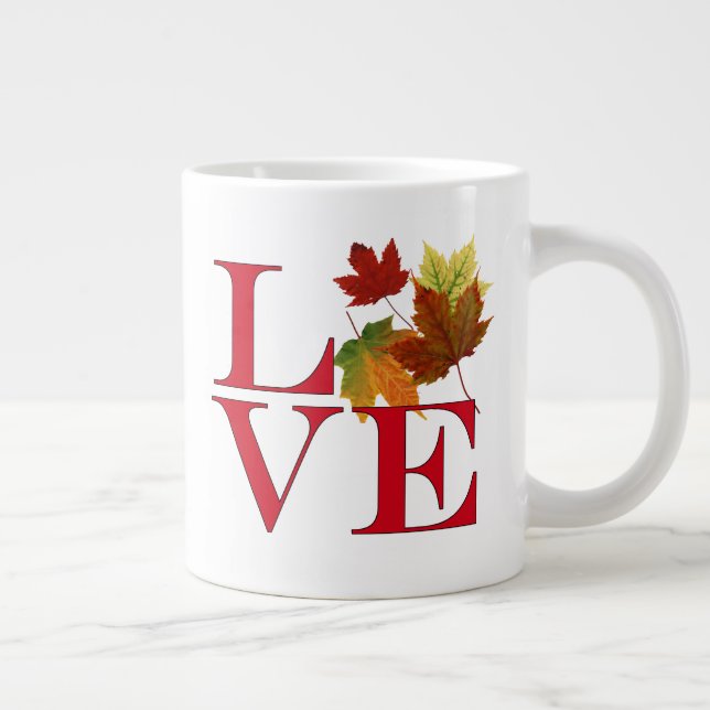 I Love Autumn Giant Coffee Mug (Right)