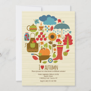I Love Autumn Invitation