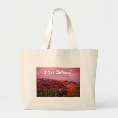 I Love Autumn Large Tote Bag