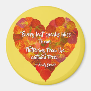 I Love Autumn—Red Aspen Leaf Heart 1, Brontë Quote Magnet