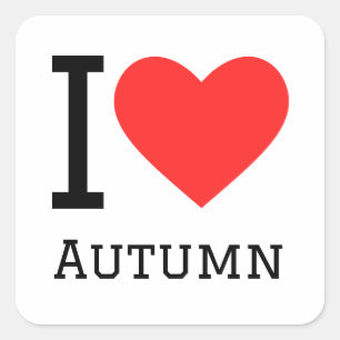 I love autumn  square sticker