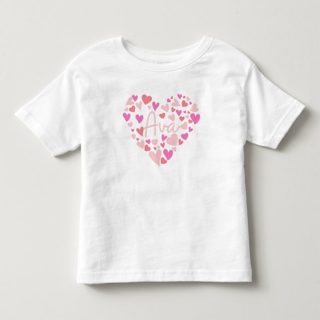 I love Ava hearts in pink Toddler T-shirt (Front)