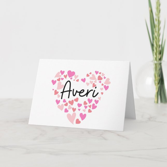 I love Averi - hearts for Averi Note Card (Front)