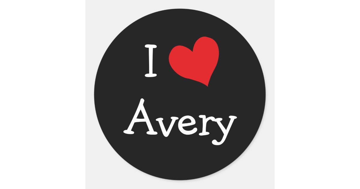 I Love Avery Classic Round Sticker | Zazzle