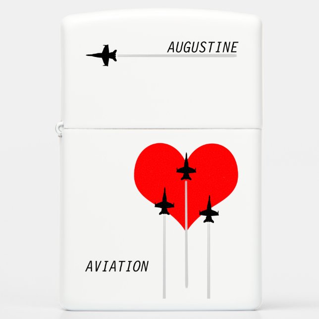 I Love Aviation customizable elegant Zippo Lighter (Front)