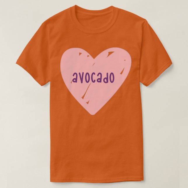 i love avocado pastel pink heart T-Shirt (Design Front)