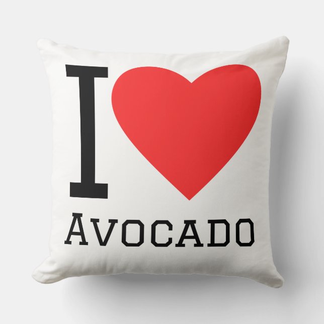 I love avocado throw pillow (Front)