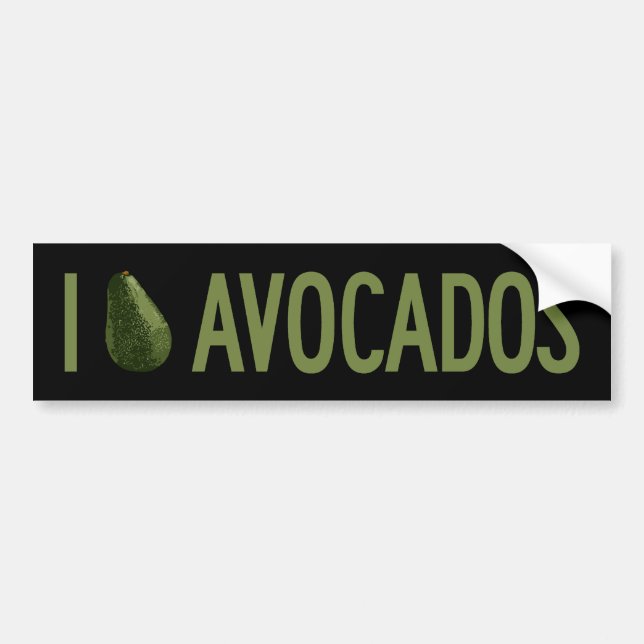 I Love Avocados Bumper Sticker (Front)