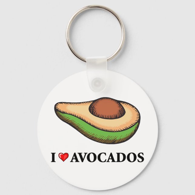 I Love Avocados Keychain (Front)