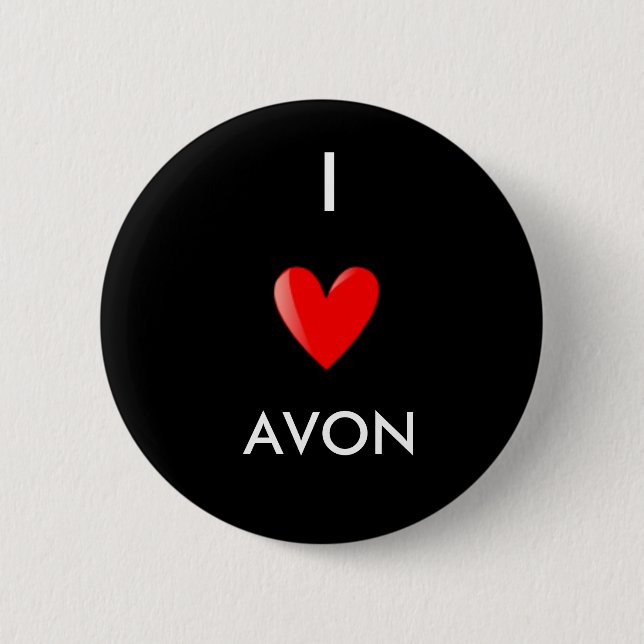 I Love Avon Button (Front)