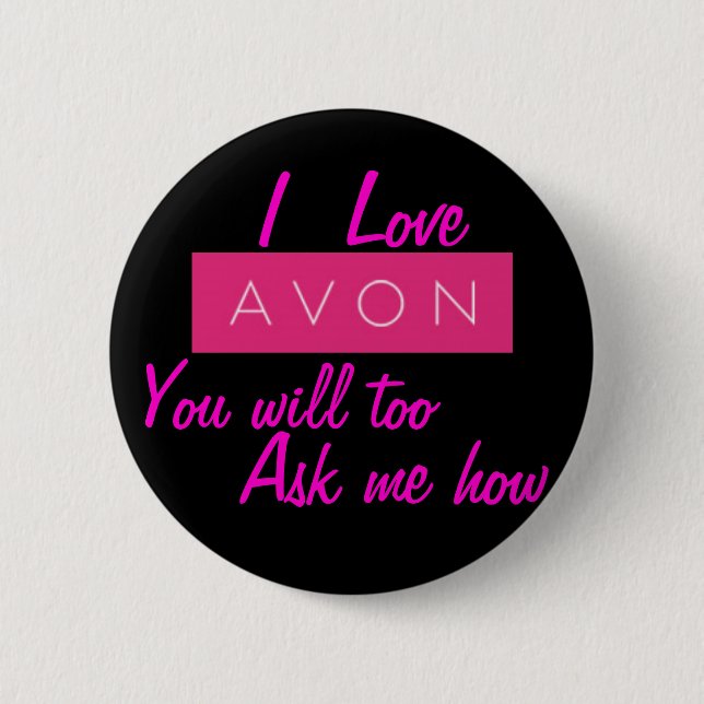 I LOVE Avon Pinback Button (Front)