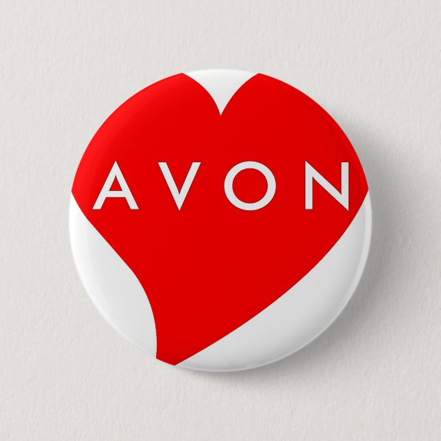 I Love AVON Pinback Button (Front)