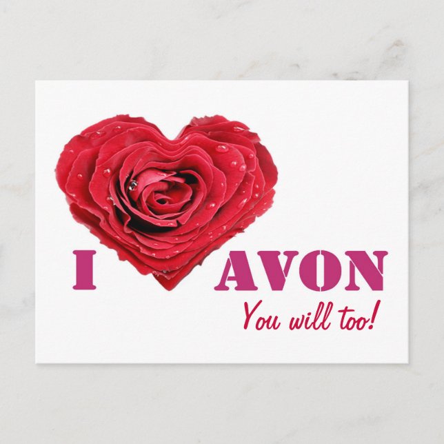 I Love AVON Post Card (Front)