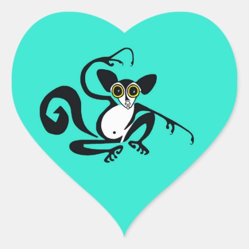 I love AYE_AYES _ Primate _ Madagascar _Aqua Heart Sticker