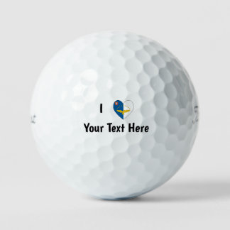 I Love (Azorean Flag Heart) Personalized  Golf Balls
