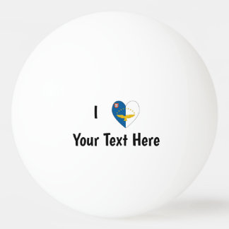 I Love (Azorean Flag Heart) Personalized  Ping Pong Ball
